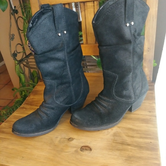 BCBGeneration Cowboy Boots Black Sz 6.5 - Picture 2 of 8